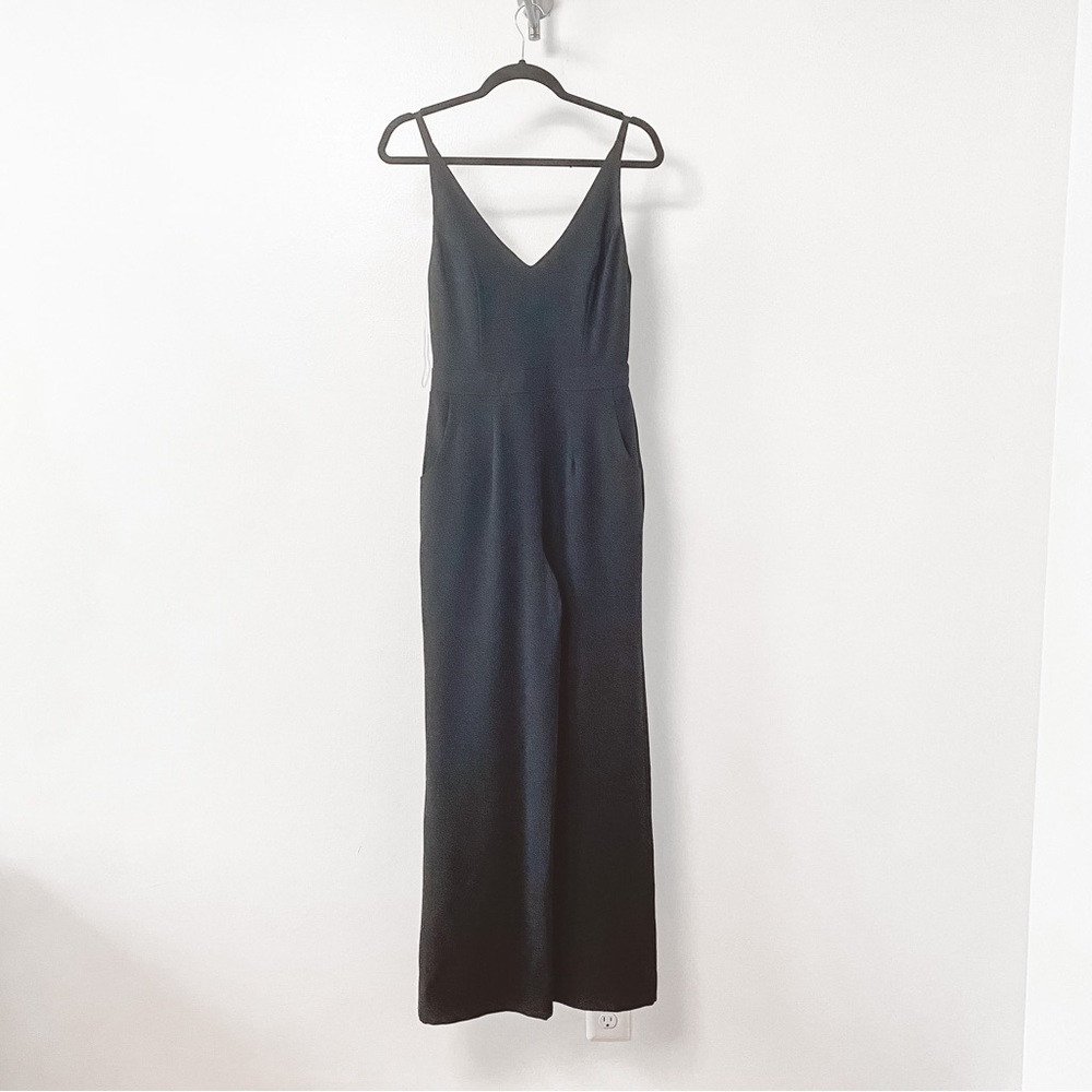 Bailey Blue Wide Leg Low Back Holiday Vacation Chic Jumpsuit Black Small‎